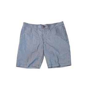 Robert Graham Men’s Size 38 Plaid Gingham Shorts Navy White Striped Preppy Golf